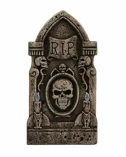 Light Up Skull Tombstone