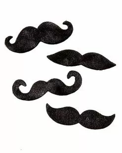 Black Adhesive Mustache 4 Pack