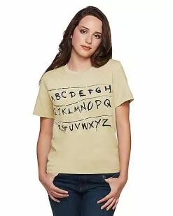 Adult Alphabet Wall T Shirt - Stranger Things -Halloween Sales 01381979 d