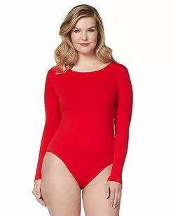 Long Sleeve Red Bodysuit -Halloween Sales 01394188 a