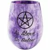 Pentagram Stemless Wine Glass - 22 Oz. -Halloween Sales 01452523 a