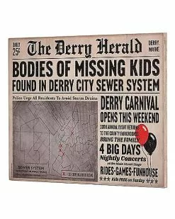 Derry Herald Newspaper Sign - It -Halloween Sales 01455948 c