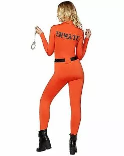 Adult Prisoner Catsuit Costume -Halloween Sales 01464726 b