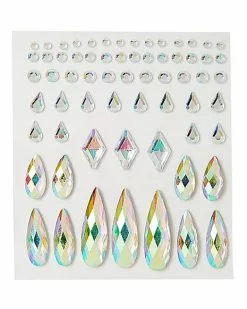Clear Press On Gem Stones 65 Piece Set