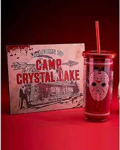 Jason Voorhees Jersey Cup With Straw 20 Oz. - Friday The 13th 7 Jason Voorhees Jersey Cup With Straw 20 Oz. - Friday The 13th -Halloween Sales 01497197 c