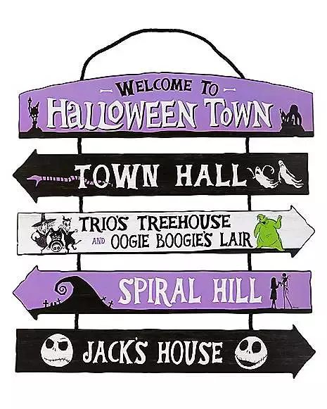 Halloween Town Ladder Sign - The Nightmare Before Christmas 3 Halloween Town Ladder Sign - The Nightmare Before Christmas