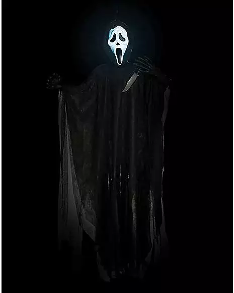 5 Ft Light-Up Ghost Face Hanging Prop - Decorations 4 5 Ft Light-Up Ghost Face Hanging Prop - Decorations - Image 2