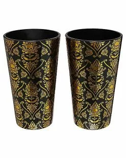 Gothic Noir Skull Glass Set 2 Pack - 16 Oz. -Halloween Sales 01564442 b