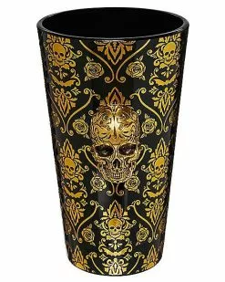 Gothic Noir Skull Glass Set 2 Pack - 16 Oz. -Halloween Sales 01564442 c