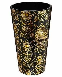 Gothic Noir Skull Glass Set 2 Pack - 16 Oz. -Halloween Sales 01564442 e