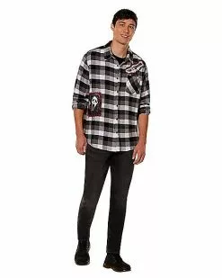 Adult Ghost Face Flannel Shirt -Halloween Sales 01587112 c
