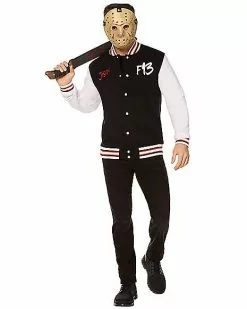 Adult Jason Voorhees Varsity Jacket - Friday The 13th -Halloween Sales 01587211 b