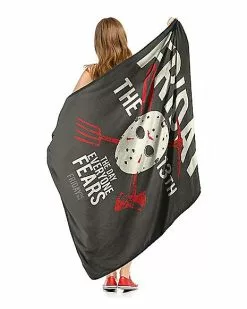 Camp Crystal Lake Fleece Blanket - Friday The 13th -Halloween Sales 01594126 c