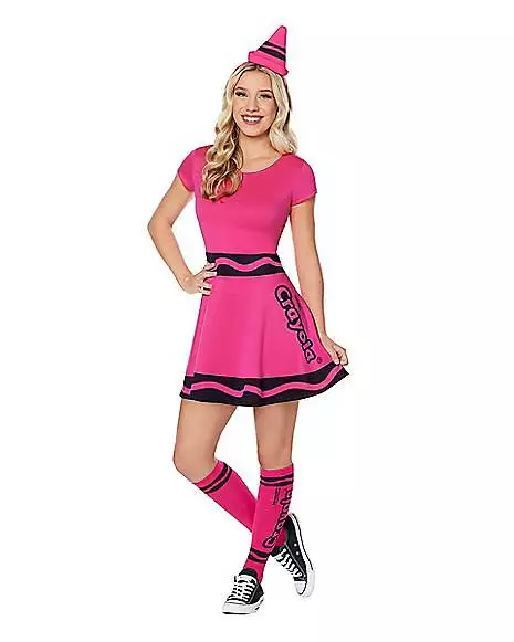 Adult Razzmatazz Crayon Dress Costume - Crayola 3 Adult Razzmatazz Crayon Dress Costume - Crayola