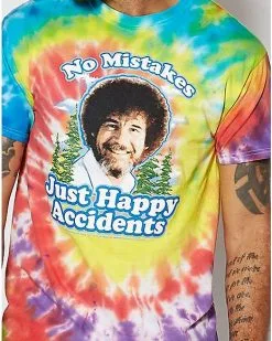 Happy Accidents Tie Dye Bob Ross T Shirt -Halloween Sales 03211547 b